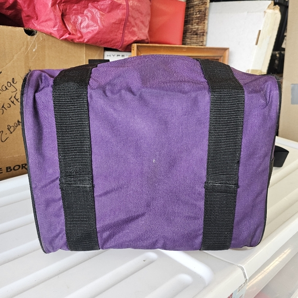 Ebonite Bowling Ball Bag Shoe Compartment  Vintage Purple Black - Picture 10 of 11